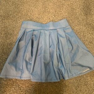 Blue Pleated Skirt